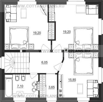 Поэтажные планы проект дома 20-03 общ. площадь 141,14 м2