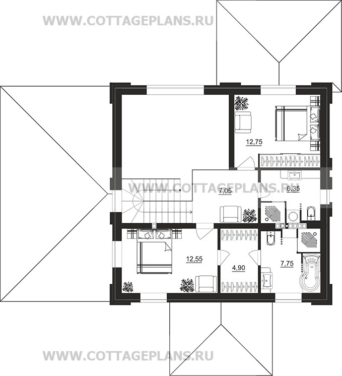 Поэтажные планы проект дома 106-81 общ. площадь 149,30м2