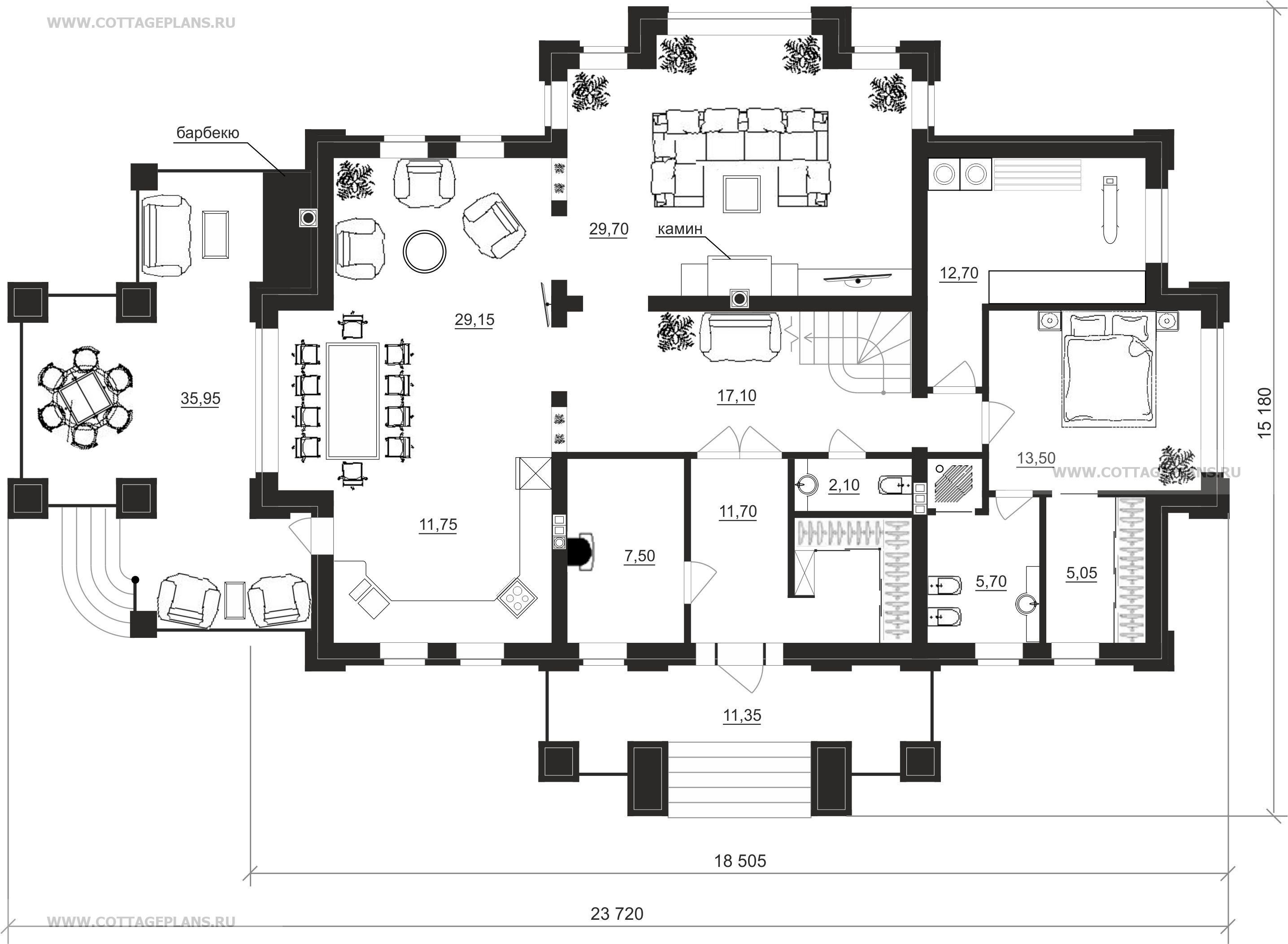 Поэтажные планы проект дома 200-34 общ. площадь 289,65 м2
