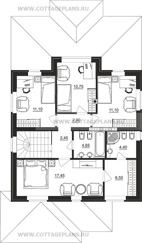 Поэтажные планы проект дома 93-64 общ. площадь 211,80 м2