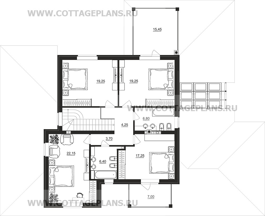 Поэтажные планы проект дома 20-52 общ. площадь 309,30 м2