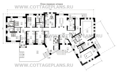 Поэтажные планы проект дома 34-96 общ. площадь 506,7м2