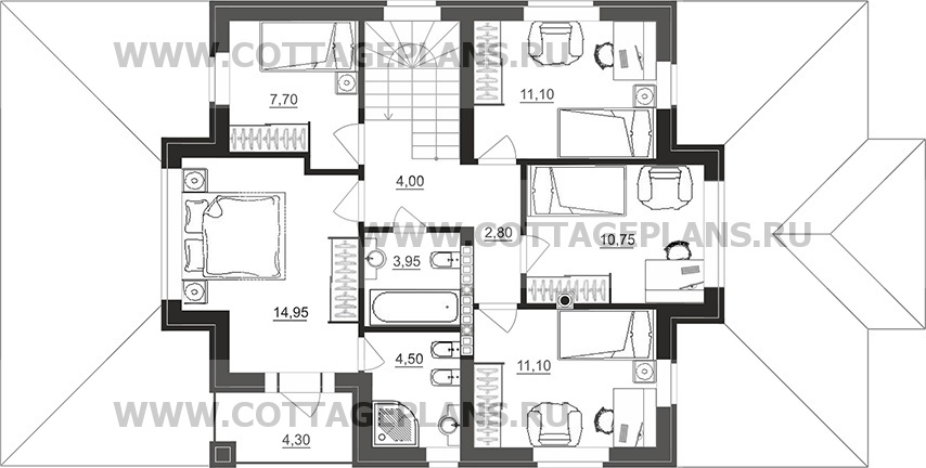 Поэтажные планы проект дома 71-93 общ. площадь 270,10 м2