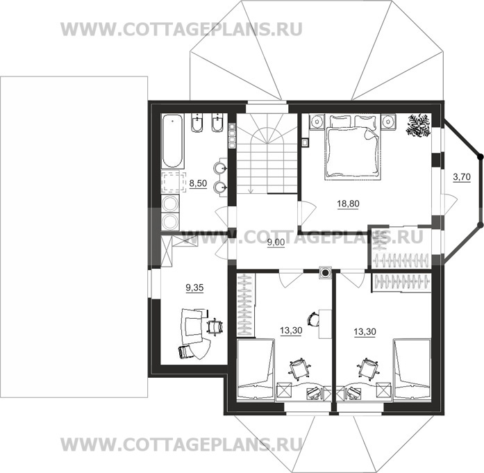 Поэтажные планы проект дома 87-19 общ. площадь 168,9 м2