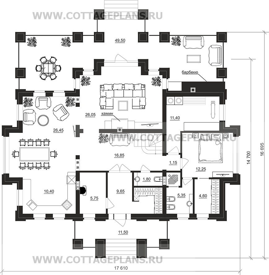 Поэтажные планы проект дома 102-14 общ. площадь 274,65 м2