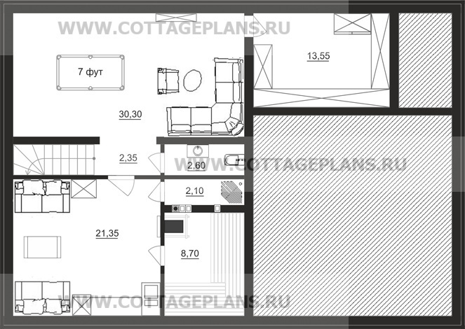 Поэтажные планы проект дома 21-84 общ. площадь 273,80 м2