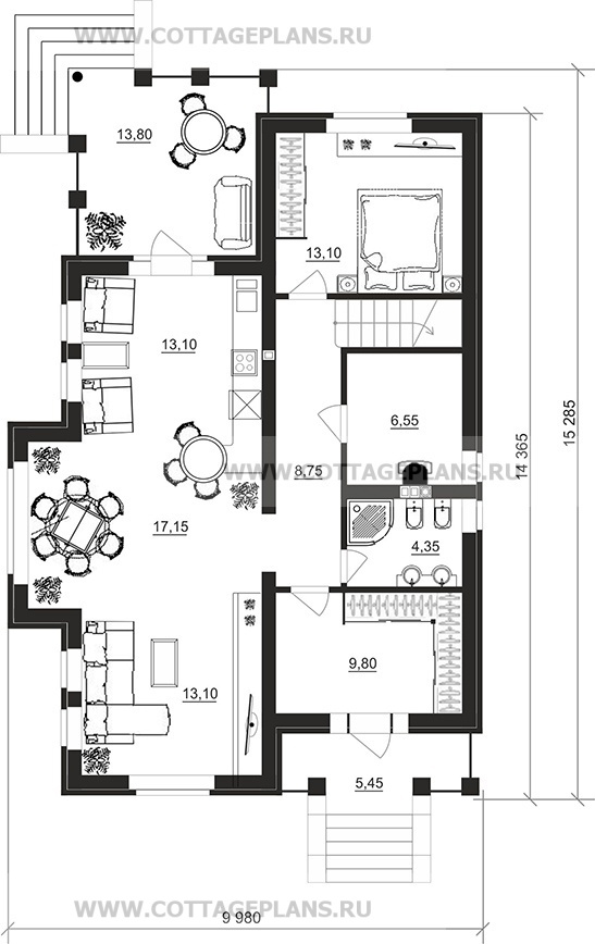Поэтажные планы проект дома 77-58 общ. площадь 154,65 м2