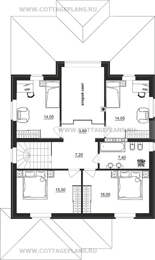 Поэтажные планы проект дома 78-07 общ. площадь 247,35 м2