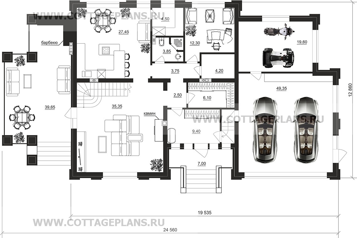 Поэтажные планы проект дома 205-21 общ. площадь 381,20 м2