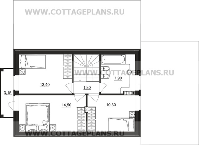 Поэтажные планы проект дома 95-90 общ. площадь 116,85 м2