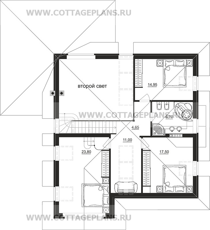 Поэтажные планы проект дома 95-71 общ. площадь 183,65 м2