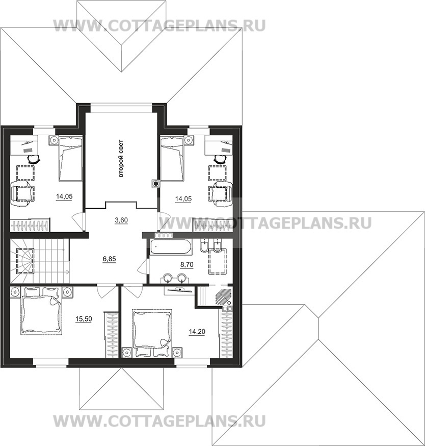 Поэтажные планы проект дома 100-12 общ. площадь 218,80 м2