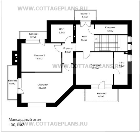 Поэтажные планы проект дома 35-84 общ. площадь 235м2
