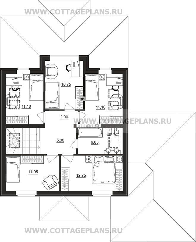 Поэтажные планы проект дома 78-94 общ. площадь 243,30 м2