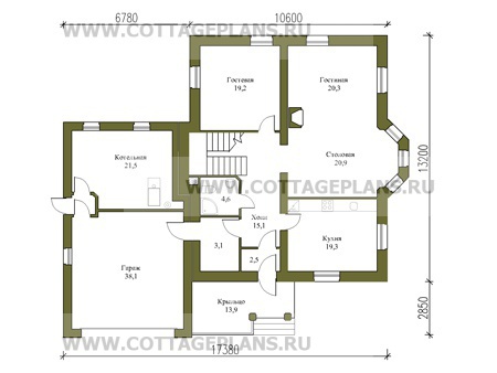 Поэтажные планы проект дома 57-03 общ. площадь 324 м2