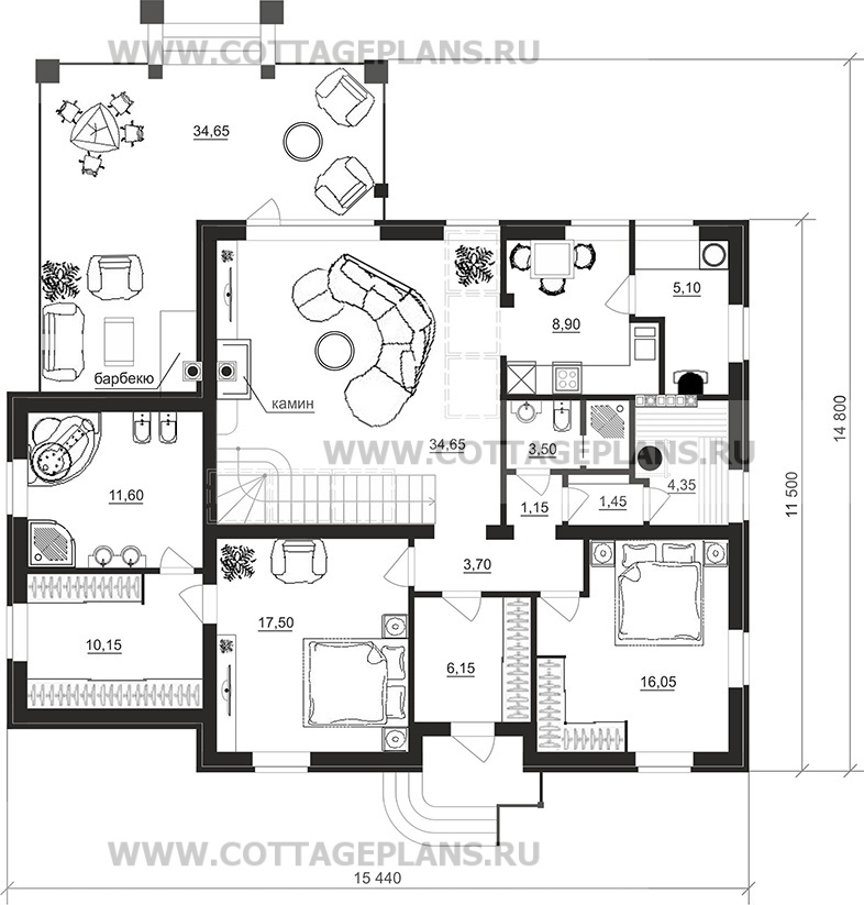 Поэтажные планы проект дома 95-77 общ. площадь 199,15 м2