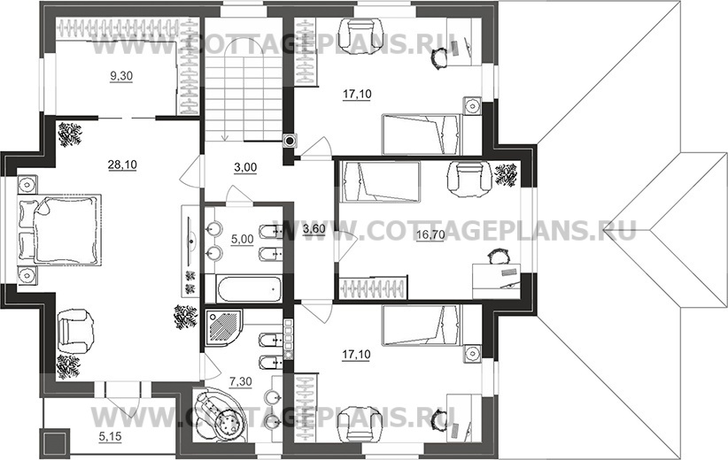 Поэтажные планы проект дома 29-81 общ. площадь 213,40 м2