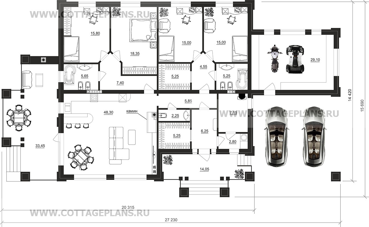 Поэтажные планы проект дома 90-70 общ. площадь 198,10 м2