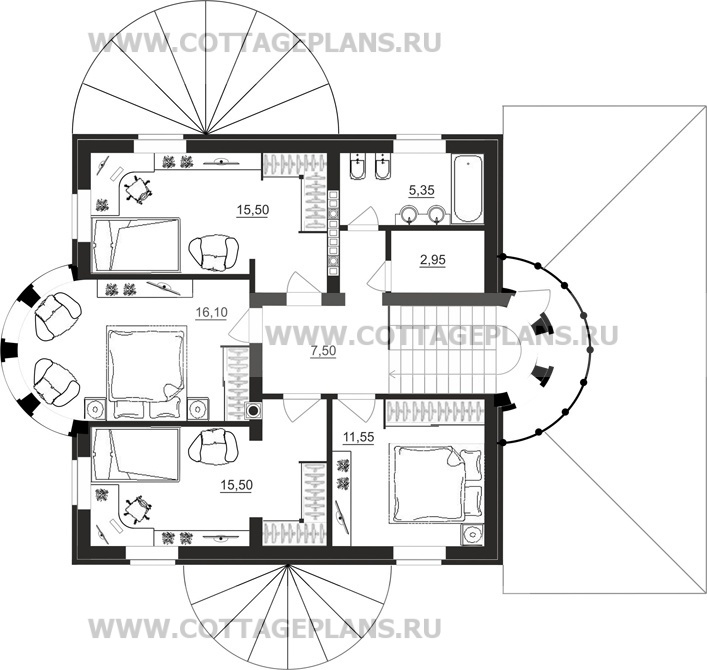 Поэтажные планы проект дома 71-08 общ. площадь 253,50 м2
