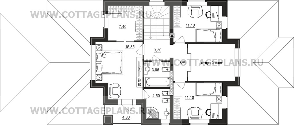 Поэтажные планы проект дома 98-21 общ. площадь 252,40 м2