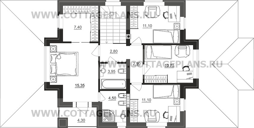 Поэтажные планы проект дома 92-83 общ. площадь 167,15 м2