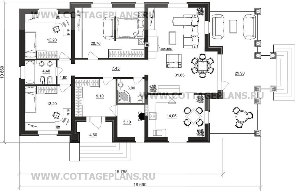 Поэтажные планы проект дома 27-30 общ. площадь 122,55 м2
