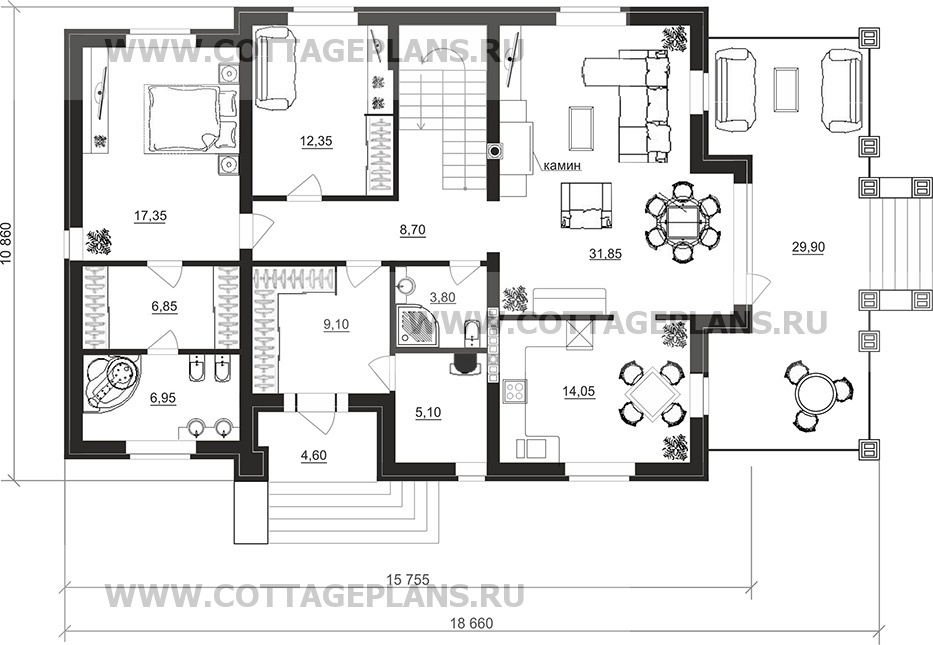 Поэтажные планы проект дома 71-94 общ. площадь 323,20 м2