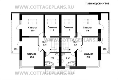 Поэтажные планы проект дома 59-57 общ. площадь 280,04 м2