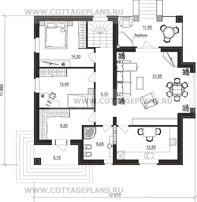 Поэтажные планы проект дома 08-45 общ. площадь 191,45 м2
