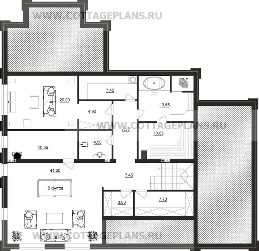 Поэтажные планы проект дома 08-72 общ. площадь 321,00 м2