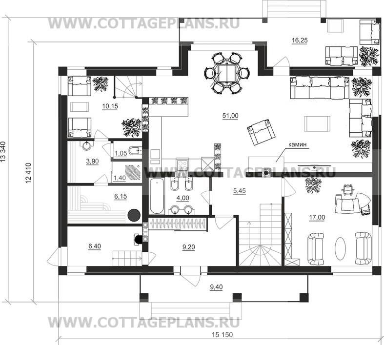 Поэтажные планы проект дома 92-03 общ. площадь 239,05 м2
