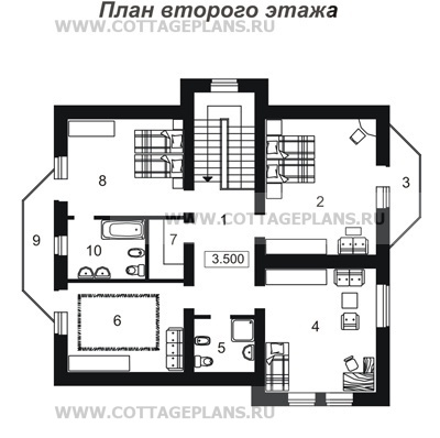 Поэтажные планы проект дома 35-04 общ. площадь 369,3м2