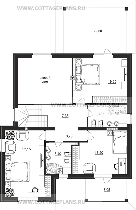 Поэтажные планы проект дома 100-14 общ. площадь 184,20 м2