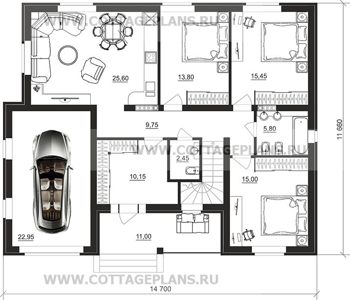 Поэтажные планы проект дома 91-46 общ. площадь 218,10 м2