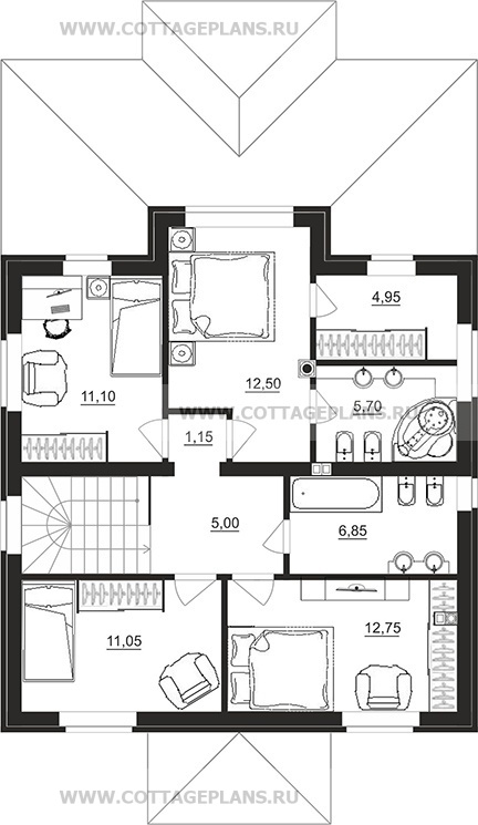 Поэтажные планы проект дома 29-56 общ. площадь 141,30 м2