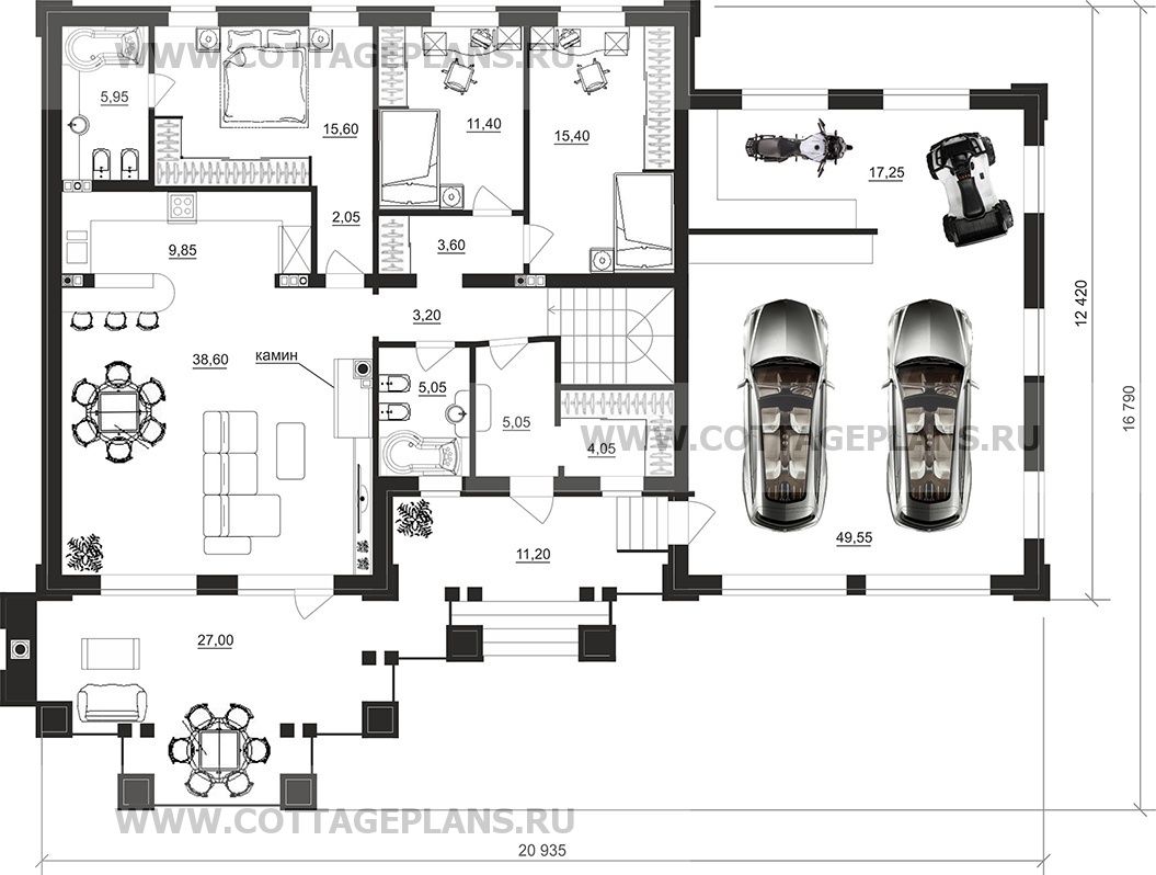 Поэтажные планы проект дома 28-83 общ. площадь 295,70 м2