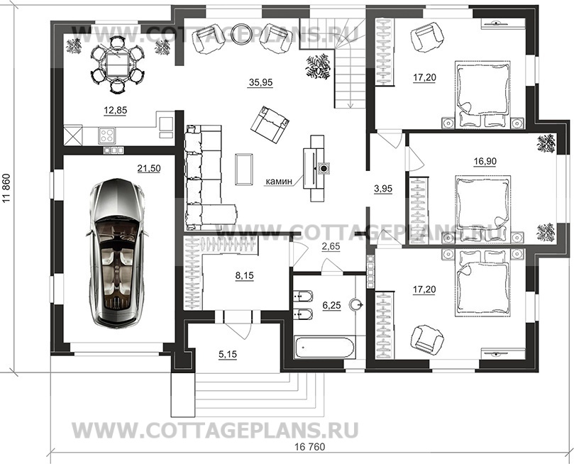 Поэтажные планы проект дома 201-55 общ. площадь 265,85 м2
