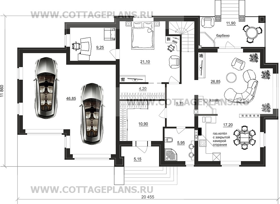 Поэтажные планы проект дома 75-69 общ. площадь 238,15 м2