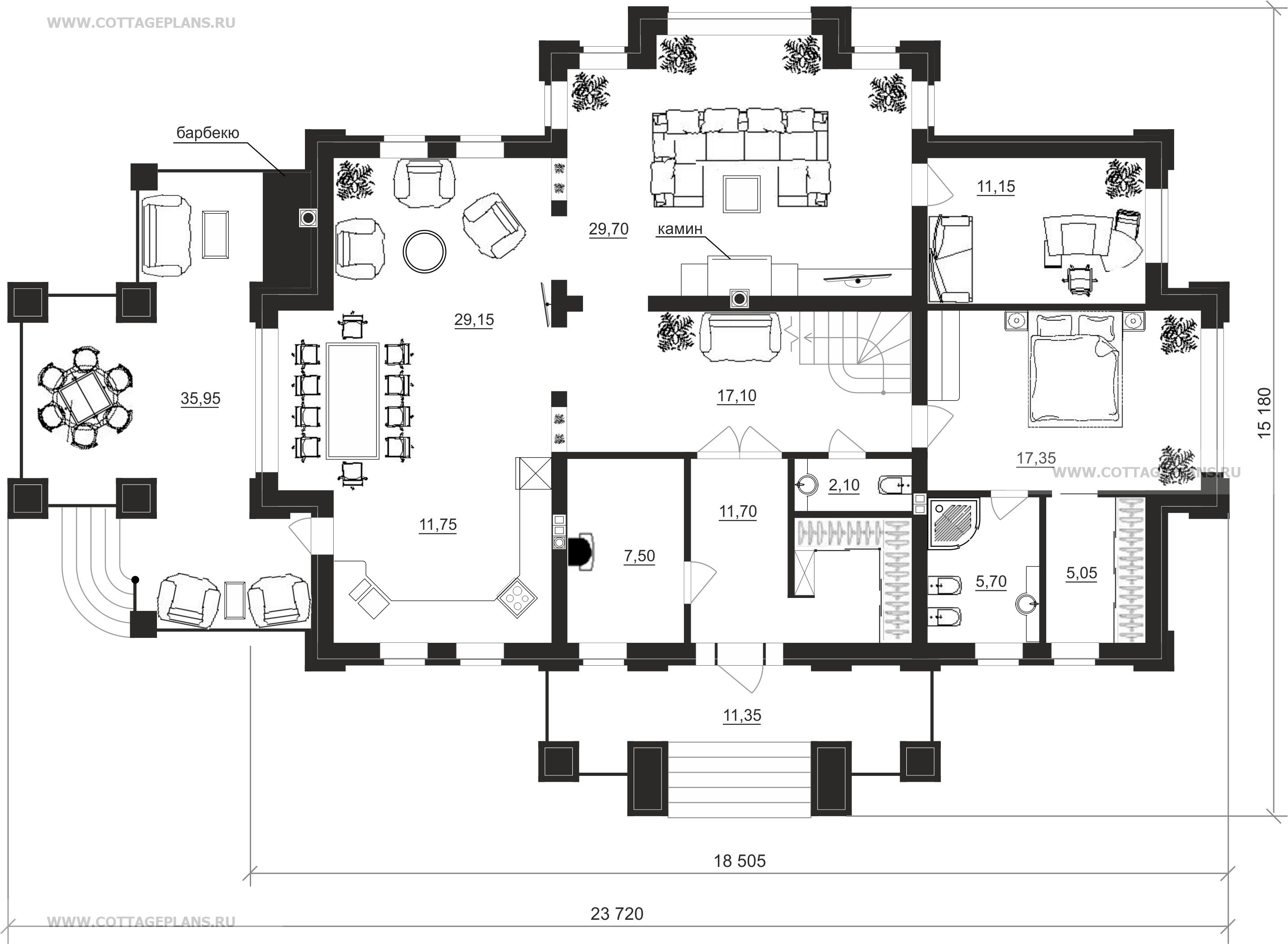 Поэтажные планы проект дома 200-34 общ. площадь 289,65 м2