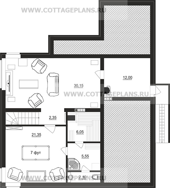 Поэтажные планы проект дома 76-47 общ. площадь 279,95 м2