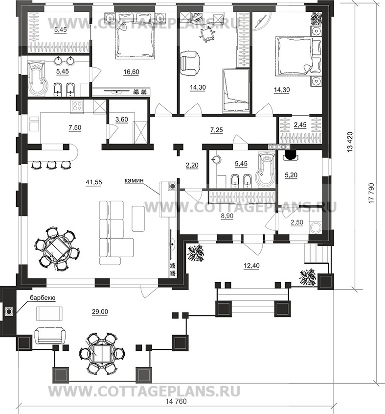 Поэтажные планы проект дома 07-81 общ. площадь 144,45 м2