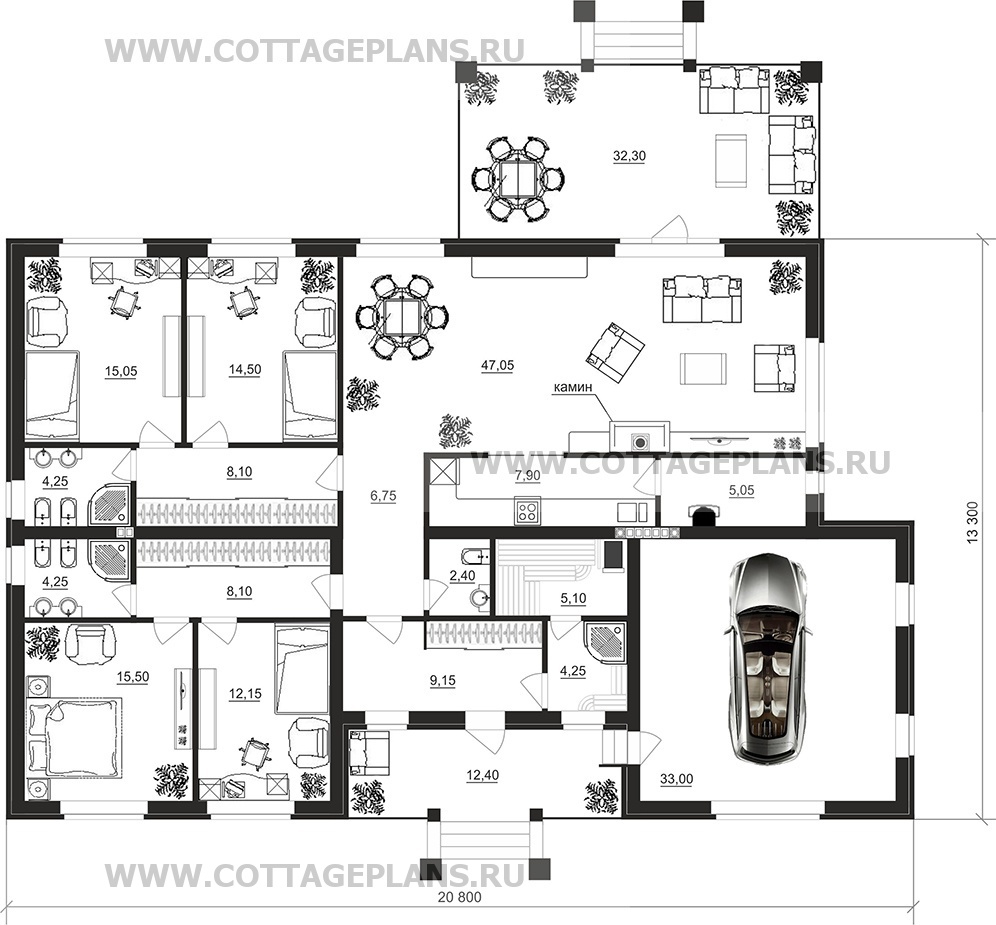 Поэтажные планы проект дома 14-07 общ. площадь 202,70 м2