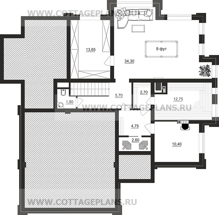 Поэтажные планы проект дома 201-97 общ. площадь 339,15 м2