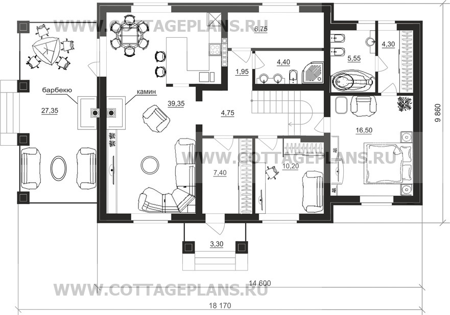 Поэтажные планы проект дома 71-46 общ. площадь 276,15 м2