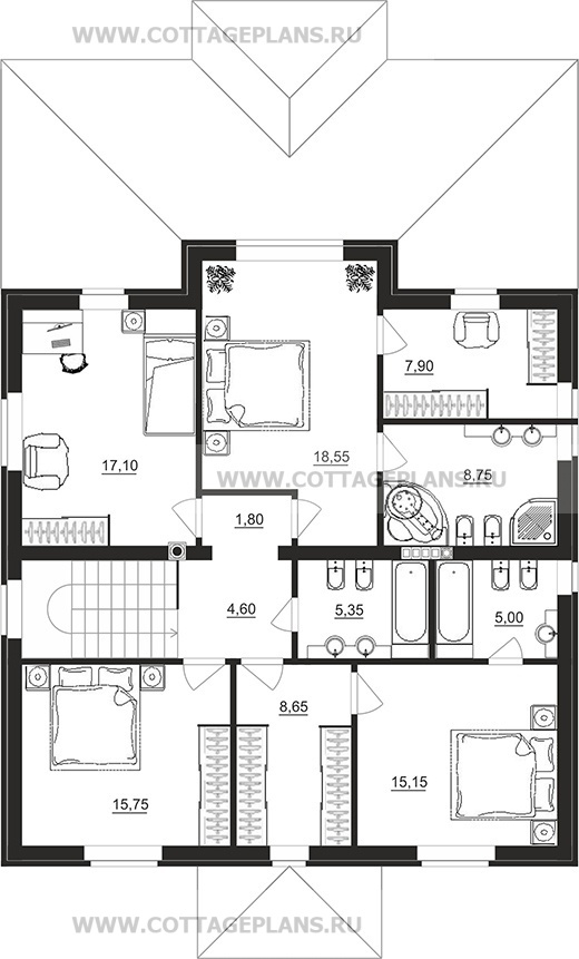 Поэтажные планы проект дома 29-58 общ. площадь 216,25 м2