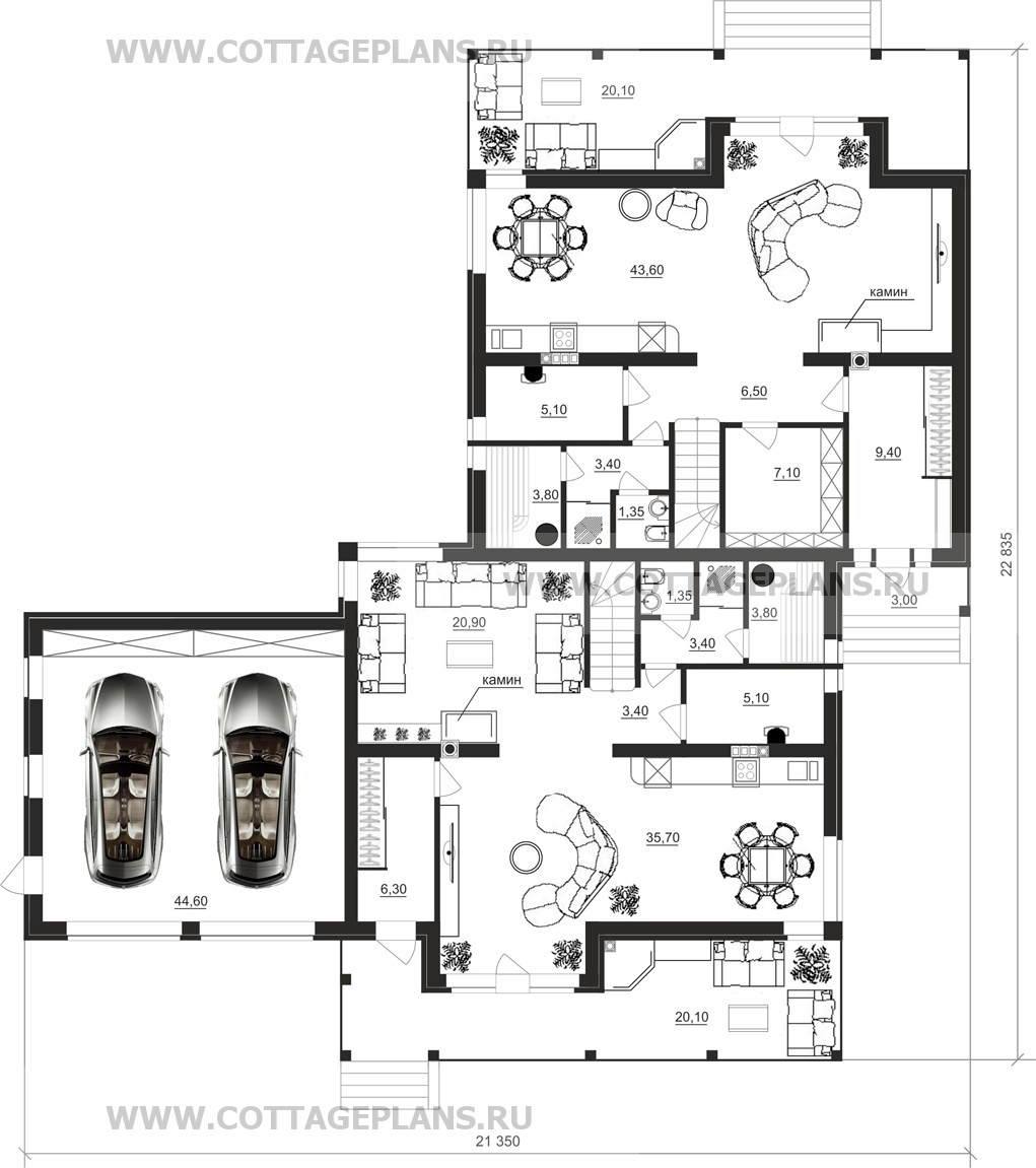 Поэтажные планы проект дома 85-36 общ. площадь 359,90 м2