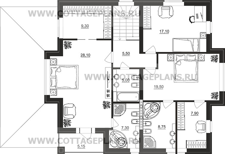 Поэтажные планы проект дома 92-98 общ. площадь 233,55 м2