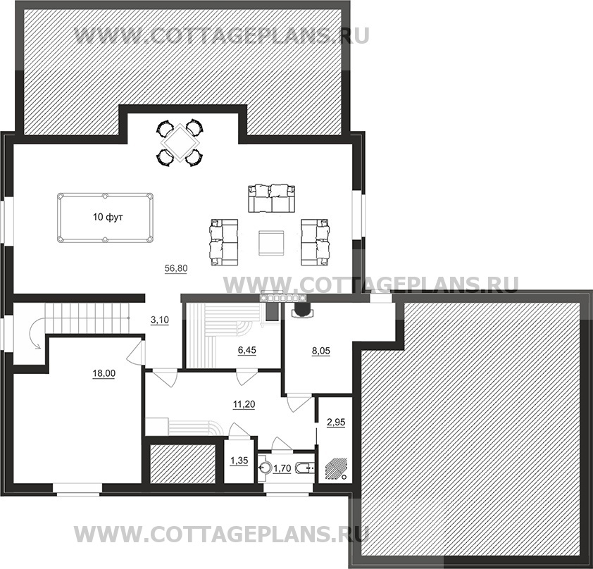 Поэтажные планы проект дома 201-13 общ. площадь 365,55 м2
