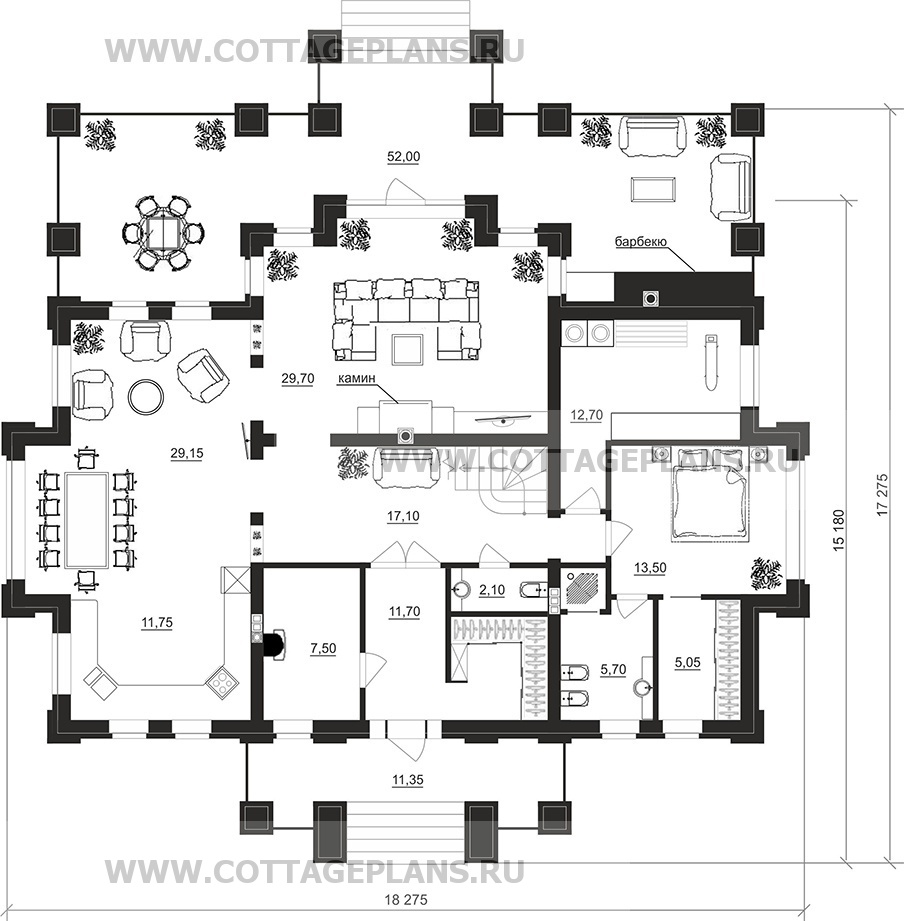Поэтажные планы проект дома 100-21 общ. площадь 285,40 м2
