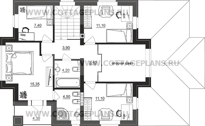 Поэтажные планы проект дома 77-15 общ. площадь 128,05 м2